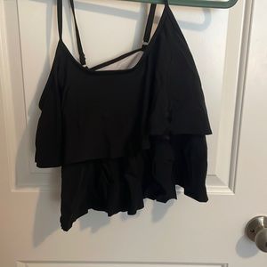 Black ruffled size medium swim top